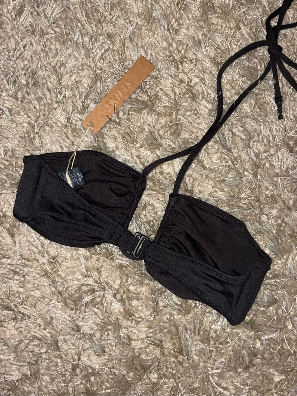 Skims Women's Black 3-Piece Bikini Set - High Waist & Triangle Top